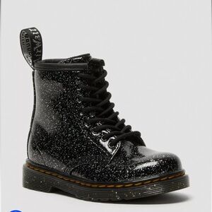 Dr. Martens 1460 Black Glitter Boots, 8 Toddler